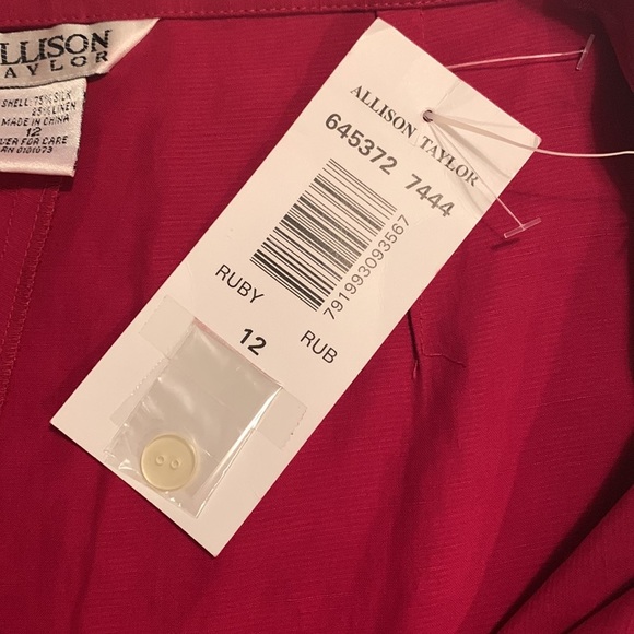 NEW Allison Taylor Y2K Silk and Linen Cropped Pants - Picture 9 of 12